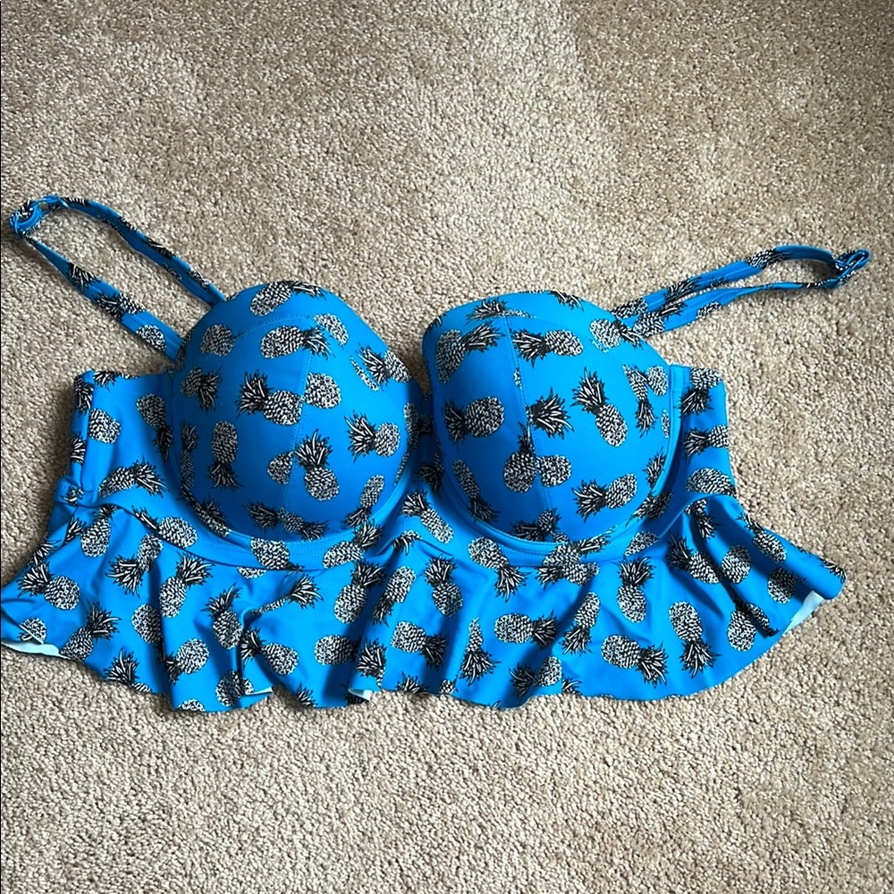 Torrid Blue Pineapple Bikini Top